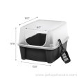 Open-Top Cat Litter Box with Shield and Scoop